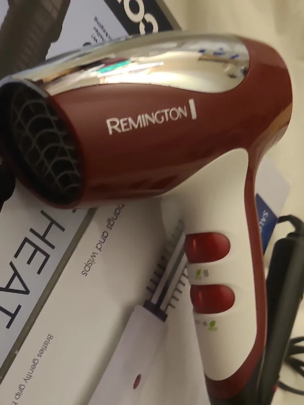 Remington Red and Black Men’s Hair Dryer with Styling Tools